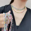 Ketten Einzigartige bunte Perlen-Halskette, handgefertigt, böhmische Halskette, schicker Schlüsselbein-Trend-Schmuck, Geschenk für Frauen
