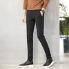 Men's Pants 2024 Spring Summer Fashion Slim Fit Stretch Male High Waist Plaid Trousers Korean Long Casual I638