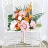 Flores decorativas buquê de noiva flor artificial lindamente projetada em peônias e rosa