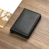 men Credit Card Holder RFID Blocking Microfiber Leather Magnetic Closure Pop Up Card Wallet with ID Window and Coin Pocket Q7YG#