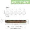 Vases Plant Terrarium Propagation Station, Glass Planter Bulb Vase With Wooden Tray, Modern Bud Vases For Office