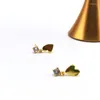 dangle earrings不規則なハートの女性のための甘いドロップラグジュアリーゴールドメッキジルコン925シルバーニードルペンダントファッションジュエリー