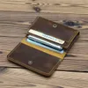 ID/creditcardhouder Bifold FRT Pocket Wallet Echt lederen Vintage Cow Leather Unisex Wallet Credit Card Holder Travel M0GP#