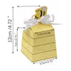 Gift Wrap 50Pcs Bee Favors Gifts Box Cute Honey Baptism Hollow Candy Boxes With Ribbon Christening Baby Shower Born Wedding Party Decor