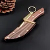 Coltello dritto di alta qualità Coltello a lama fissa piccolo 5CR13Mov Lama Manico in legno Coltello da caccia dritto per sopravvivenza all'aperto Guaina in legno