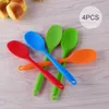 Cuillères 4 pièces/paquet mélange de cuisson pour la cuisson servant facile à nettoyer cuillère en Silicone résistant à la chaleur trou de suspension Scooping cuisine en remuant en toute sécurité