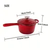 Bols 1pc Casserole en fonte émaillée (7 '') Casserole en émail avec couvercle Saucier Ustensiles de cuisine