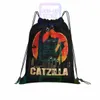 catzilla Kitten And Cat Sunset Kitten Japanese Drawstring Bags Gym Bag Travel Shoe Bag Eco Friendly Outdoor Running D9sE#