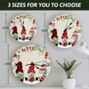 Wall Clocks Christmas Gnome Berry Pine Tree Robin Round Clock Modern Design Kitchen Hanging Watch Home Decor Silent