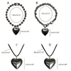 Hanger Kettingen Gotische Kraal Ketting Grote Liefde-Hart Charme Sleutelbeen Punk Zwart Touw Choker Verjaardag Ornament