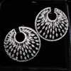 Boucles d'oreilles pendantes Q couleur argent brillant, goutte d'eau en pierre de Zircon pour femme, bijoux cadeau de saint-valentin