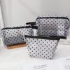 Ny transparent hjärtnät Mesh Makeup Bag Portable Nyl Women Make Up Tool Storage Pouch Travel Organizer Cosmetic Clear Zipper Bag S9pw#