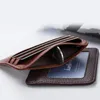 Minimalistisk plånboksbusin Bank Credit ID -korthållare för män Kvinnor Purse Ultra Thin Mini Mey Case Pu Leather Card Cover Pouch W69M#