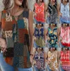 Damesblouses Overhemden Designer Tribal bedrukt mouwloos los damesshirt met veters en decoratie