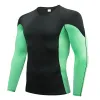 Aparte Colorblock Rash Guard voor heren Lange mouwen UPF 50+ UV-zonbescherming Zwemshirt Compressie Surfen Duiken Wetsuit Tops Zwemkleding