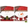 Capas de cadeira 2 pcs Natal jantar slipcovers bonito boneco de neve de Natal para feriado de banquete