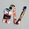 1 Setzen Sie japanische Anime -Karten -Karten Karten Lanyard Key Lanyard Cosplay Badge ID -Karten Halter Halter Gurte Schlüsselanhänger Angriff Titan i5yo#