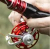 Rullar Fullt aluminiumisfiskrulle Ultralight Handed Vshape Ice Fishing Wheel 50mm Fly Winter Outdoor Fishing Reels Gear Ratio 1: 1