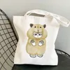 Vrouwen Tas Casual Grote Capaciteit Schoudertassen Tassen Shopper Canvas Panda katten Fi Harajuku Print Ulzzang Handtassen O6Oq #