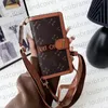 Skórzana flip telefon projektant etui na iPhone 15 Pro Max 13 Pro 12 14 Pro Max Uchwyt karty skrzynki L moda monogram portfel crossbody ramię pokrywa obudowy obudowy