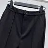 Pantalon évasé noir pour femmes, Simple, mode, bureau, taille haute, fermeture éclair, amincissant, Streetwear d'été, vêtements Y2K