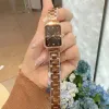 Robe de luxe dame montre Top marque en acier inoxydable bande femmes montres rectangle cadran diamant montres de créateur pour les femmes fête des mères cadeau d'anniversaire de Noël