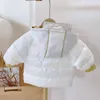 ダウンコートキッズ女の子のための冬のジャケットフード付き綿濃い暖かいベビー服のクリスマスアウターパーカー幼児コート