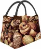 Lapin de Pâques rétro et oeufs de Pâques Sac à lunch isolé Femmes Boîte à lunch pour hommes Sac fourre-tout isotherme portable pour le travail Pique-nique Voyage v7rQ #