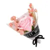 Flores decorativas 1pc romântico mini buquê de rosas flores secas realista textura delicada decoração floral banho pétalas sabão artificial