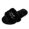 HBP Non-Merk Winter Warme Pluche Slippers Antislip Roze Pluizige Pluche Huis Platte Slipper Voor Vrouwen Dames nieuwe Stijl 2024