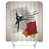 Zasłony prysznicowe nuty muzyczne balet tancerza kurtyna elegancka klasyczna drukowana poliestrowa tkanina wodoodporna łazienka z haczykami