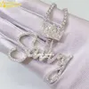 Fine Jewelry Hip Hop Initial Name Necklace Sier Moissanite Diamond Custom Letter Pendant