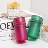 Candy Color Shining Transparent Cylindrical Jelly Bag Fi FI Mini Bolsa de Lipstick Bolsa portátil Zipper Burse com Keychain M48Z#