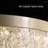 Taklampor modern lyx koppar leder ljuskrona för vardagsrum sovrum studie villa lampa rund design harts senior ljus