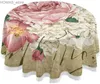 Table Cloth Vintage Shabby Chic Pink Rose Floral Round Table Cloths for Home Dinner Party Picnic Table Decor Lace Tablecloth 60 Inches Y240401