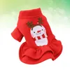 Dog Apparel Christmas Dresses Skirt: Adorable Snowman Red Dress Clothes Winter Warm For Small Cat ( Size )