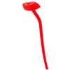 Picie słomy fletu słomka elastyczna silikonowa warga wielokrotnego użytku Odłączona czerwono -angażujące usta w poziomie na zimne napoje