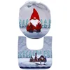 Toilet Seat Covers Christmas Bathroom Decor Holiday Decoration Faceless Elderly Two-Piece Set