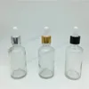 Lagerflaschen 10 stücke 50 ml Klarglas Dropper 50cc Transparent Öl Piepette Behälter Flasche mit