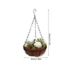 Dekorativa blommor Simulerade Rose Coconut Palm Hanging Basket Wall Fake Outdoor Plants Decoration Artificial