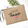 Bolsa de maquiagem francesa Bolsa de maquiagem de dama de honra Caso de beleza Casamento de beleza Witn Gift Feminino Neceser Organizador de linho Bolsas de zíper q5fi#