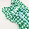 Dog Apparel High-quality Pet Princess Dress Set With Sleeves Plaid Skirt Headdress Sweet Comfortable Costume For Lovely