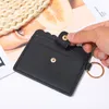 Ny ankomst Hög quanlity Simple Leather Casual Solid Color Card Holders Women Dragkedja Byt Purse Girls Mini Key Card Bag Gift R4HR#