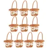 Ensembles de vaisselle 10 PCS Panier de fleurs portables Small Rottan Woven Mini Paniers-cadeaux à la main Storage ménage