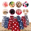 50pcs / lot 13x18cm 5 * 8 '' rouge / bleu / gris cordon coloré sacs Cott Christmas New Year Gift SockeS Sacs de rangement P0O5 #