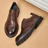 Dress Shoes Italian Mens Genuine Leather Brogues Handmade Fashion Elegant Wedding Social For Male