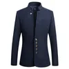 Custom Blazers Chinese Style Stand Collar Printed Suit Jacket / High End Business Casual Large Size M-5XL 240318