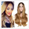 Wigs QQXCAIW Long Wavy Ombre Blonde Wig Natural Two Tone Middle Part Heat Resistant Hair Synthetic Wigs for African American Women