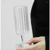 Vinglas 1 bit Vintage Ribbed Glass Goblet Nordic Champagne Flutes White Sniffer Cup Glassware för bröllopshändelser