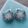 Boucles d'oreilles V.YA en argent Sterling 925 véritable, motif de fleur, forme de lune, boucles d'oreilles creuses pour femmes, bijoux ethniques rétro à la mode